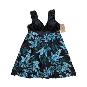 Boho Floral Print Tankini Swimsuit Top Size M